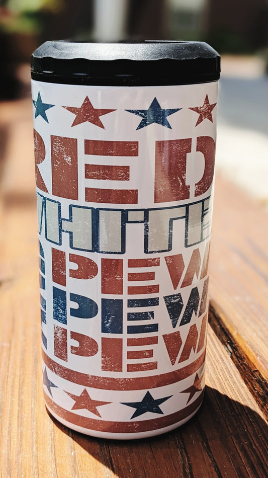 Red White & Pew 4-in-1 Can Coozie